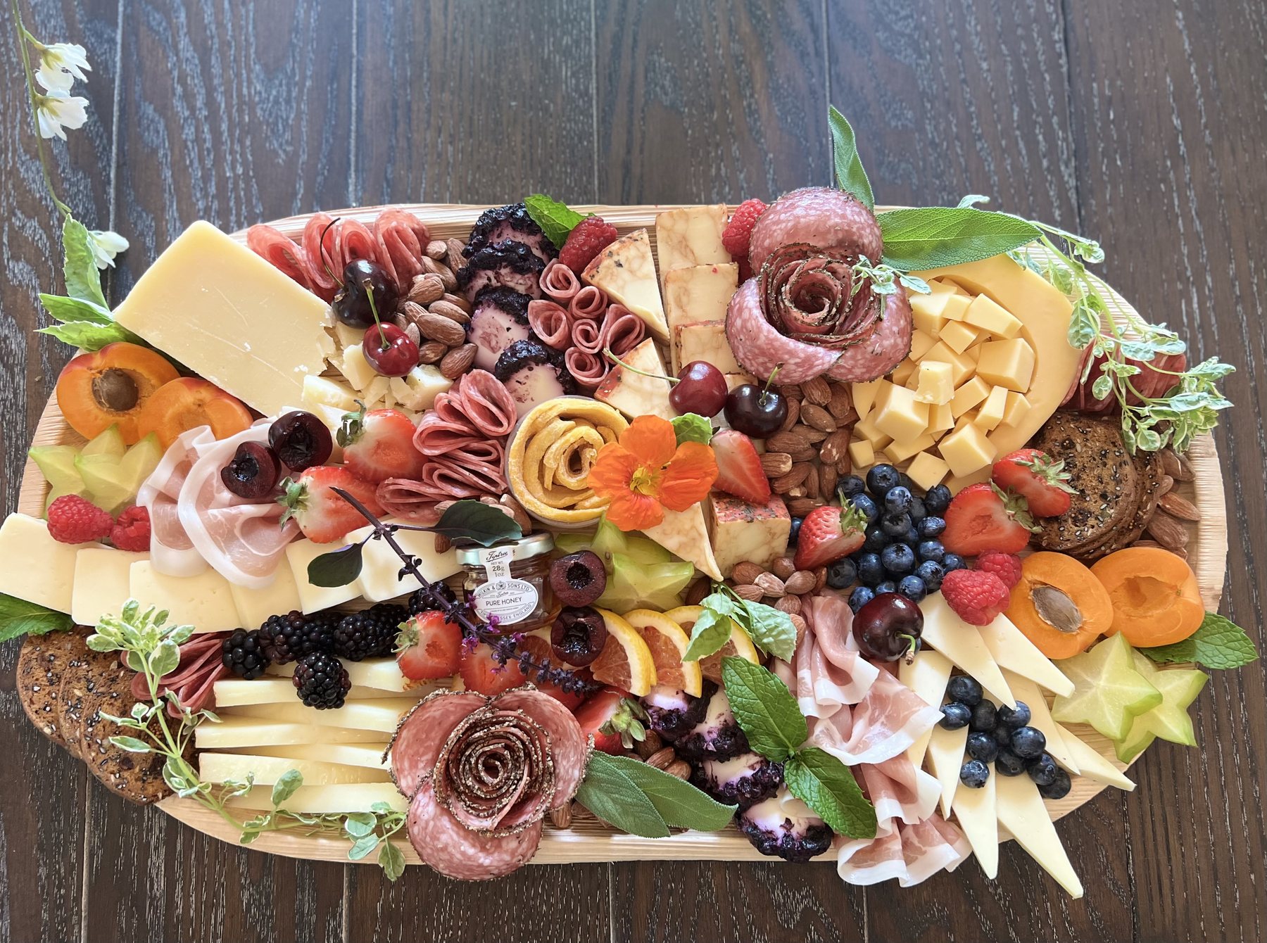 Large Entertainer charcuterie board ready for a group gathering